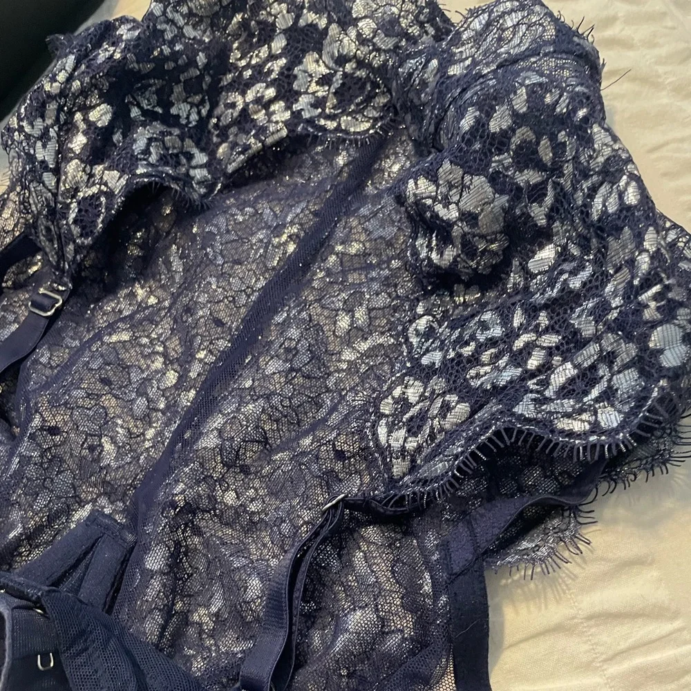 Victoria’s Secret Dream‎ Angels Unlined Demi Lace Bralette Navy